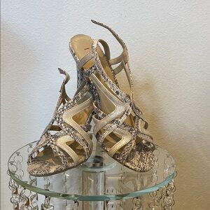 Snakeskin Patterned Women's open toed heels